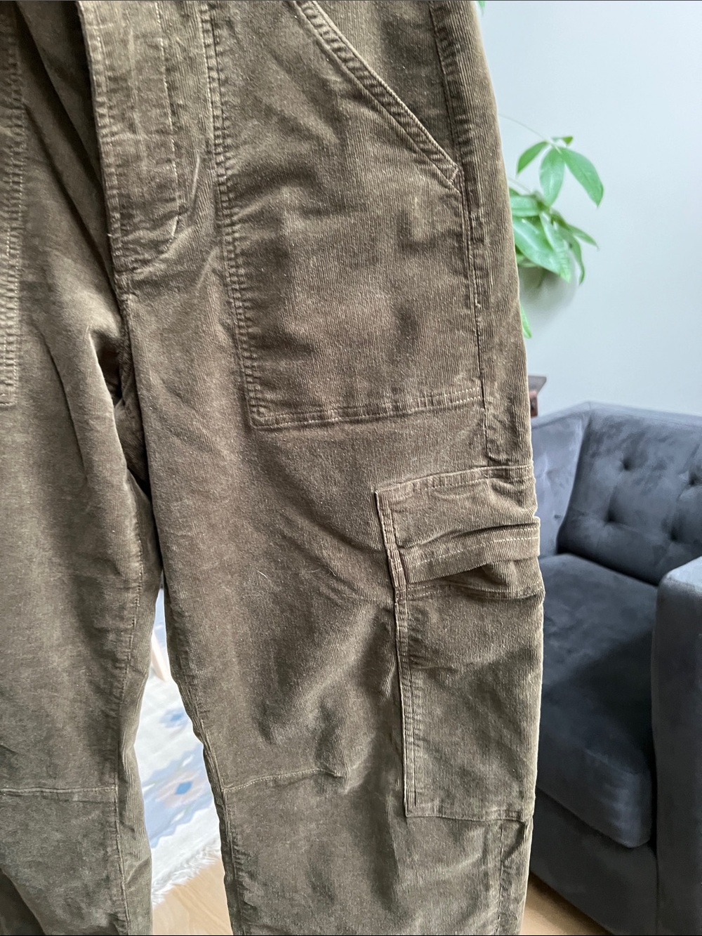 Citizens Of Humanity Size 28 ✨ Marcelle Corduroy Cargo Trousers- Dark Green - Picture 5 of 11